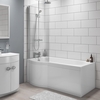 Left Hand P Shape Bath with Front Panel and Screen - 1500 x 800mm