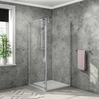 Lyra 4mm 900 Pivot Doorchrome profile and clear glass - Lyra 4mm 900 Side Panelchrome profile and clear glass Bundle