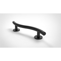 Matt Black Stainless Steel Luxury Curved Grab Rail 355mm