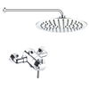 Modern Concentric Shower Valve with 300mm Ultra Slim Shower Head and Wall Arm