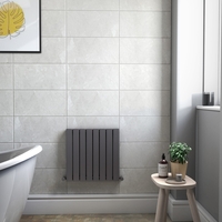 Mojave Anthracite Single Panel Horizontal Radiator - 600 x 604mm