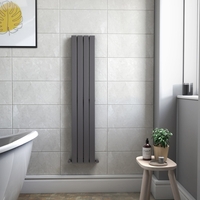 Mojave Anthracite Single Panel Vertical Radiator - 1600 x 300mm