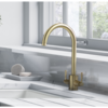 Rangemaster Aquatrend Round Dual Lever Brushed Brass Kitchen Tap