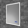 Rectangular LED Bathroom Mirror with Demister Digital Display Bluetooth Shaver Socket 600 x 800mm- HiB Globe Plus 60