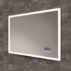 Rectangular LED Bathroom Mirror with Demister Digital Display Bluetooth Shaver Socket 800 x 600mm- HiB Globe Plus 80