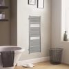 Satin Finish Silver Vertical Bathroom Towel Radiator 1200 x 500mm