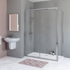 Sliding Door Enclosure with Tray 1400 x 800mm - 6mm Glass - Juno Range
