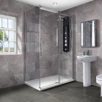 Sliding Shower Enclosure 1400 x 800mm - 8mm Glass - Aquafloe Elite II Range