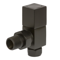 Square Angled Radiator Valves Black- For Pipework Which Comes From The Wall