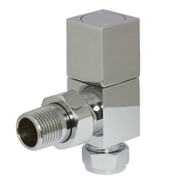 Square Angled Radiator Valves Chrome