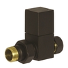 Square Straight Radiator Valves Black