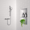 Thermostatic Mixer Bar Shower with Slide Rail Kit & Square Handset - Flow