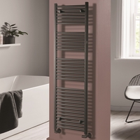 Towelrads Pisa Anthracite Heated Towel Rail Radiator - 1600 x 400mm