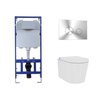 Wall Hung Smart Bidet Toilet Round with Cistern Frame and Chrome Flush Plate - Purificare