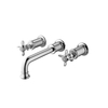 Wall Mounted Chrome Double Lever Basin Mixer Tap - Camden