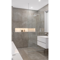 Wetroom Screen with Ceiling Bar 2000 x 1200mm - 8mm Glass - Chrome