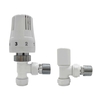 White Thermostatic Angled Radiator Valves