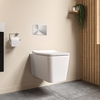 White Wall Hung Rimless Toilet and Soft Close Seat - Augusta