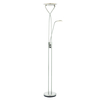 Finn 18W LED floor lamp in satin chrome with task light - 90467.