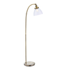 Zuri floor lamp in antique brass with knurled lamp holder and clear glass shade - 87071.