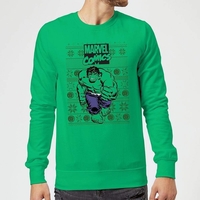 Marvel Avengers Hulk Christmas Sweatshirt - Kelly Green