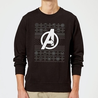 Marvel Avengers Logo Christmas Sweatshirt - Black