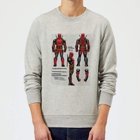 Marvel Deadpool Action Figure Plans Sweatshirt - Grey
