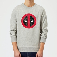 Marvel Deadpool Deadpool Cracked Logo Sweatshirt - Grey
