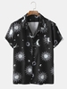 Black Casual Cotton Printed Men&0s Clothing - Roselinlin