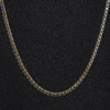 4mm Balck CZ Diamond 14K Gold/White Gold Mens Tennis Chain Necklace KRKC,  White Gold / 20" / Brass