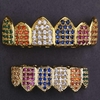 KRKC Multicolored CZ Grillz
Teeth Set in 14K Gold