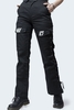 Black Lace up Side Cargo Pants