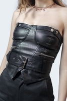 Black Vegan Leather Corset