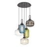 Amber 5 Light Cluster Ceiling Pendant - Multi Coloured