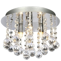 Aries Crystal Flush Ceiling Light - Chrome