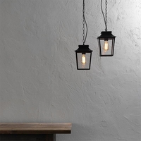 Astro Richmond Pendant Porch Lantern - Textured Black