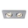 Bay Rectangle Adjustable Twin Downlight - Aluminium