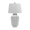Bexley Ceramic Table Lamp - White & Polished Nickel