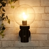 Caris Outdoor Wall Light with Dusk to Dawn Sensor - Black