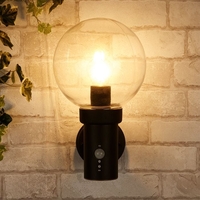 Caris Outdoor Wall Light with PIR Sensor- Black