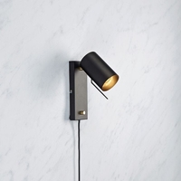 Carrie Reading Light with Plug - Black