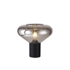 Chung Wide Table Lamp Satin Black & Smoke Plated Glass