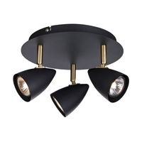 Ciro 3 Light Spotlight Plate - Matt Black