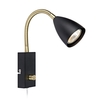 Ciro Flex Reading Light with Plug - Matt Black