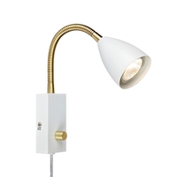 Ciro Flex Reading Light with Plug - White