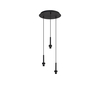 Clyde 3 Light Cluster Ceiling Pendant - Satin Black