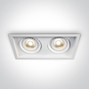 Cosmic Rectangle AR111 GU10 Recessed Twin Fixed Downlight - White