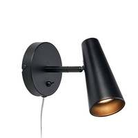 Crest Wall Light with Plug - Black