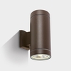 Cylinder Large Outdoor Up & Down Wall Light - Rust Brown