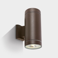 Cylinder Large Outdoor Up & Down Wall Light - Rust Brown